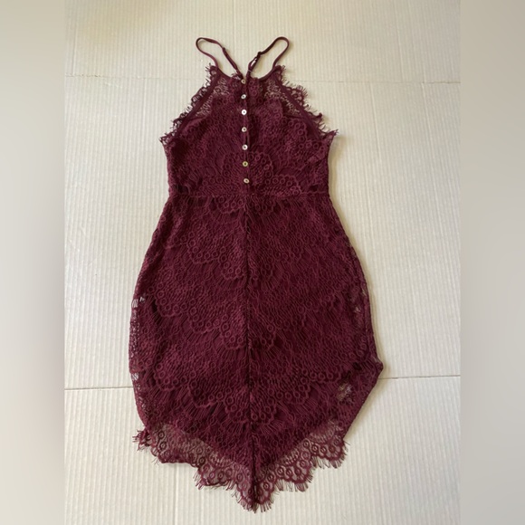 Free People Intimately Crochet Lace Shell Buttons Bodycon Slip Dress Size XS - Picture 14 of 16